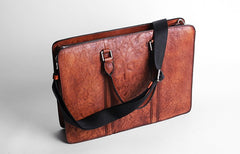 Handmade Leather Mens Cool Messenger Bag Briefcase Work Bag Business Bag Laptop Bag for men