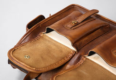 Handmade Leather Mens Cool Messenger Bag Briefcase Work Bag Business Bag Laptop Bag for men