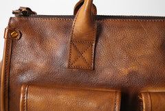 Handmade Leather Mens Cool Messenger Bag Briefcase Work Bag Business Bag Laptop Bag for men