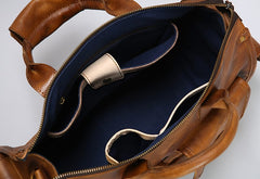 Handmade Leather Mens Cool Messenger Bag Briefcase Work Bag Business Bag Laptop Bag for men