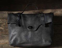 Handmade Leather Mens Cool Messenger Bag Briefcase Work Bag Business Bag Laptop Bag for men