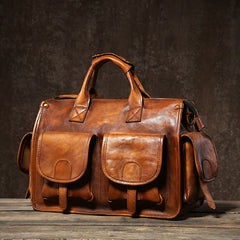Handmade Leather Mens Cool Messenger Bag Briefcase Work Bag Business Bag Laptop Bag for men