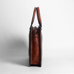 Handmade Leather Mens Cool Messenger Bag Briefcase Work Bag Business Bag Laptop Bag for men