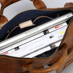 Handmade Leather Mens Cool Messenger Bag Briefcase Work Bag Business Bag Laptop Bag for men
