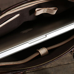 Handmade Leather Mens Cool Messenger Bag Briefcase Work Bag Business Bag Laptop Bag for men