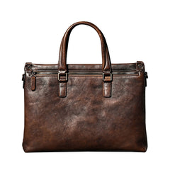 Handmade Leather Mens Cool Messenger Bag Briefcase Work Bag Business Bag Laptop Bag for men