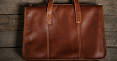Handmade Leather Mens Cool Messenger Bag Briefcase Work Bag Business Bag Laptop Bag for men