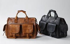 Handmade Leather Mens Cool Messenger Bag Briefcase Work Bag Business Bag Laptop Bag for men