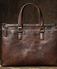 Handmade Leather Mens Cool Messenger Bag Briefcase Work Bag Business Bag Laptop Bag for men
