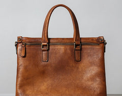 Handmade Leather Mens Cool Messenger Bag Briefcase Work Bag Business Bag Laptop Bag for men