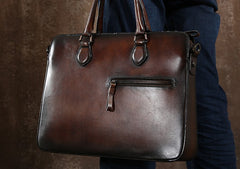 Handmade Leather Mens Cool Messenger Bag Briefcase Work Bag Business Bag Laptop Bag for men