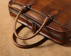 Handmade Leather Mens Cool Messenger Bag Briefcase Work Bag Business Bag Laptop Bag for men