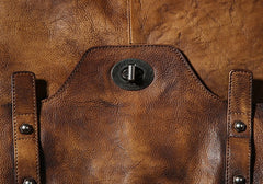 Handmade Leather Mens Cool Messenger Bag Briefcase Work Bag Business Bag Laptop Bag for men