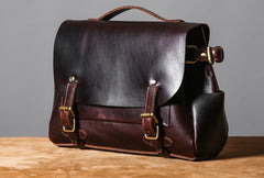 Handmade Leather Mens Cool Messenger Bag Briefcase Work Bag Business Bag Laptop Bag for men