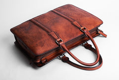 Handmade Leather Mens Cool Messenger Bag Briefcase Work Bag Business Bag Laptop Bag for men