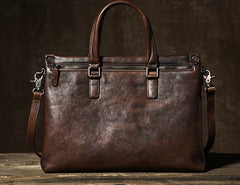 Handmade Leather Mens Cool Messenger Bag Briefcase Work Bag Business Bag Laptop Bag for men