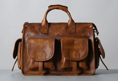 Handmade Leather Mens Cool Messenger Bag Briefcase Work Bag Business Bag Laptop Bag for men