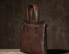 Handmade Leather Mens Cool Messenger Bag Briefcase Work Bag Business Bag Laptop Bag for men