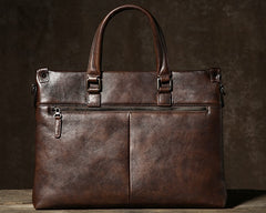 Handmade Leather Mens Cool Messenger Bag Briefcase Work Bag Business Bag Laptop Bag for men