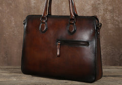 Handmade Leather Mens Cool Messenger Bag Briefcase Work Bag Business Bag Laptop Bag for men
