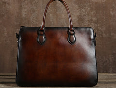 Handmade Leather Mens Cool Messenger Bag Briefcase Work Bag Business Bag Laptop Bag for men