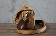 Handmade Leather Mens Cool Shoulder Bag Messenger Bag Camera Bag Cycling Bag for men