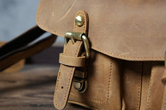 Handmade Leather Mens Cool Shoulder Bag Messenger Bag Camera Bag Cycling Bag for men