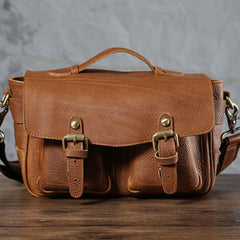 Handmade Leather Mens Cool Shoulder Bag Messenger Bag Camera Bag Cycling Bag for men