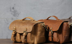 Handmade Leather Mens Cool Shoulder Bag Messenger Bag Camera Bag Cycling Bag for men