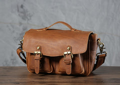 Handmade Leather Mens Cool Shoulder Bag Messenger Bag Camera Bag Cycling Bag for men