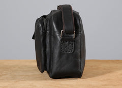 Handmade Leather Mens Cool Shoulder Bag Messenger Bag Chest Bag Bike Bag Cycling Bag for men