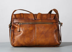 Handmade Leather Mens Cool Shoulder Bag Messenger Bag Chest Bag Bike Bag Cycling Bag for men