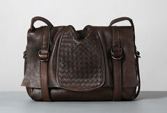 Handmade Leather Mens Cool Shoulder Bag Messenger Bag Chest Bag Bike Bag Cycling Bag for men