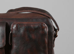 Handmade Leather Mens Cool Shoulder Bag Messenger Bag Chest Bag Bike Bag Cycling Bag for men