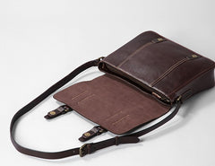 Handmade Leather Mens Cool Shoulder Bag Messenger Bag Chest Bag Bike Bag Cycling Bag for men