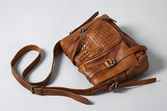 Handmade Leather Mens Cool Shoulder Bag Messenger Bag Chest Bag Bike Bag Cycling Bag for men