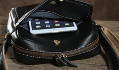 Handmade Leather Mens Cool Shoulder Bag Messenger Bag Chest Bag Bike Bag Cycling Bag for men
