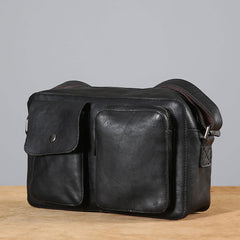 Handmade Leather Mens Cool Shoulder Bag Messenger Bag Chest Bag Bike Bag Cycling Bag for men