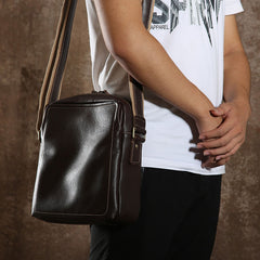 Handmade Leather Mens Cool Shoulder Bag Messenger Bag Chest Bag Bike Bag Cycling Bag for men