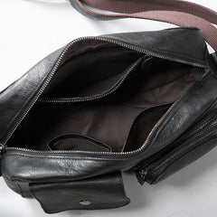 Handmade Leather Mens Cool Shoulder Bag Messenger Bag Chest Bag Bike Bag Cycling Bag for men