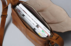 Handmade Leather Mens Cool Shoulder Bag Messenger Bag Chest Bag Bike Bag Cycling Bag for men