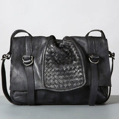 Handmade Leather Mens Cool Shoulder Bag Messenger Bag Chest Bag Bike Bag Cycling Bag for men