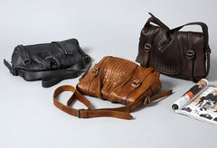 Handmade Leather Mens Cool Shoulder Bag Messenger Bag Chest Bag Bike Bag Cycling Bag for men