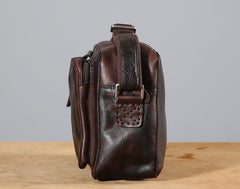 Handmade Leather Mens Cool Shoulder Bag Messenger Bag Chest Bag Bike Bag Cycling Bag for men