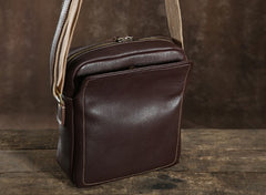 Handmade Leather Mens Cool Shoulder Bag Messenger Bag Chest Bag Bike Bag Cycling Bag for men