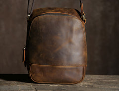 Handmade Leather Mens Cool Small Shoulder Bag Messenger Bag Chest Bag Bike Bag Cycling Bag for men