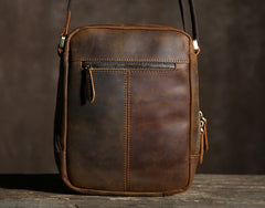 Handmade Leather Mens Cool Small Shoulder Bag Messenger Bag Chest Bag Bike Bag Cycling Bag for men