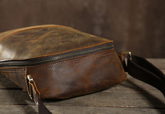Handmade Leather Mens Cool Small Shoulder Bag Messenger Bag Chest Bag Bike Bag Cycling Bag for men