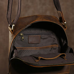 Handmade Leather Mens Cool Small Shoulder Bag Messenger Bag Chest Bag Bike Bag Cycling Bag for men