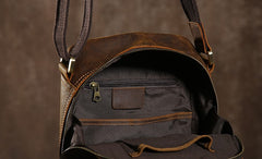 Handmade Leather Mens Cool Small Shoulder Bag Messenger Bag Chest Bag Bike Bag Cycling Bag for men